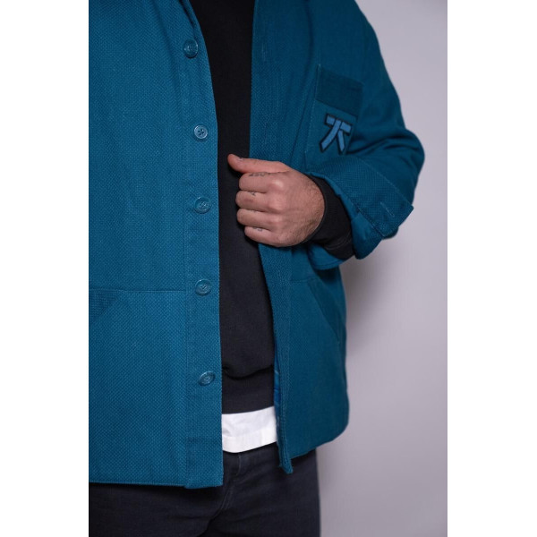 Surchemise Keiko Gi | Bleu Pétrole | Sincérité | Grande Vague de Kanagawa