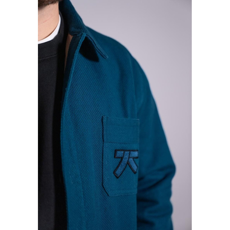 Surchemise Keiko Gi | Bleu Pétrole | Sincérité | Grande Vague de Kanagawa