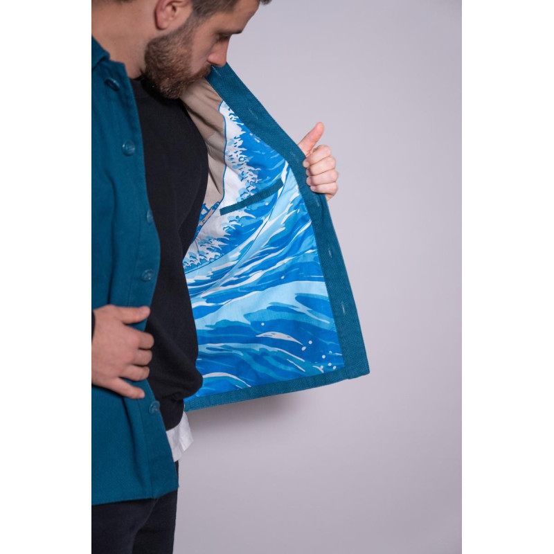 Surchemise Keiko Gi | Bleu Pétrole | Sincérité | Grande Vague de Kanagawa