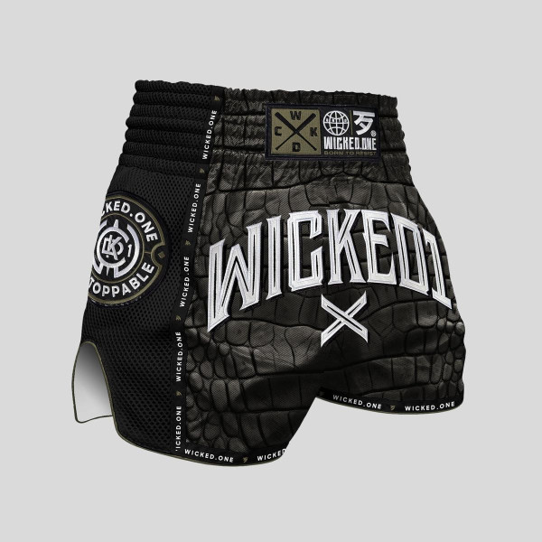 Short de Muay Thaï Wicked One | Kaki/Noir | Caïman