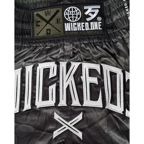 Short de Muay Thaï Wicked One | Kaki/Noir | Caïman