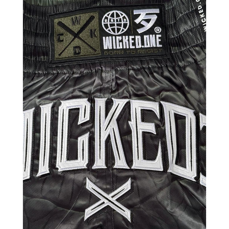 Short de Muay Thaï Wicked One | Kaki/Noir | Caïman