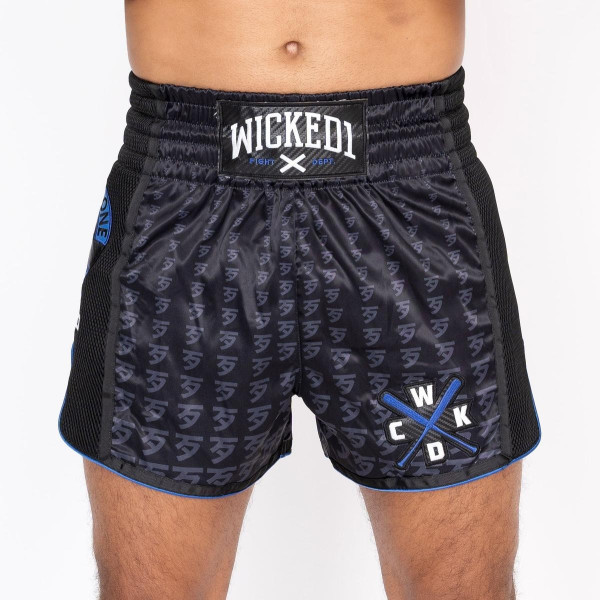 Short de Muay Thai Wicked One | Noir/Bleu | Infinit