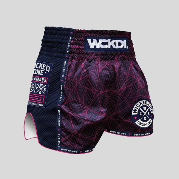 Short de Muay Thai Wicked One | Navy/Rose | Metavers