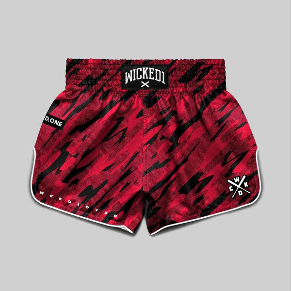 Short de Muay Thai Wicked One | Rouge | Camo
