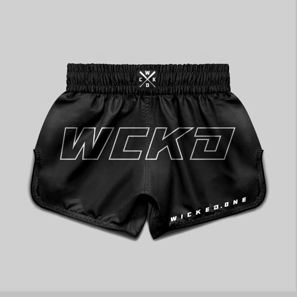 Short de Muay Thai Wicked One | Noir | Raw