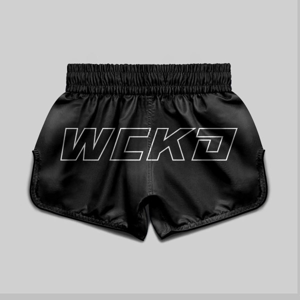 Short de Muay Thai Wicked One | Noir | Raw