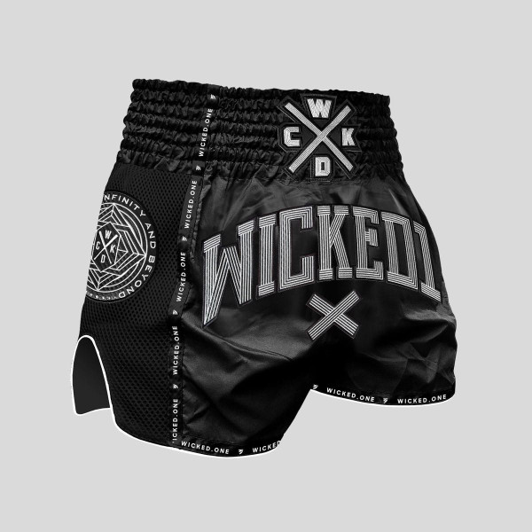 Short de Muay Thai Wicked One | Noir | Cross-Line
