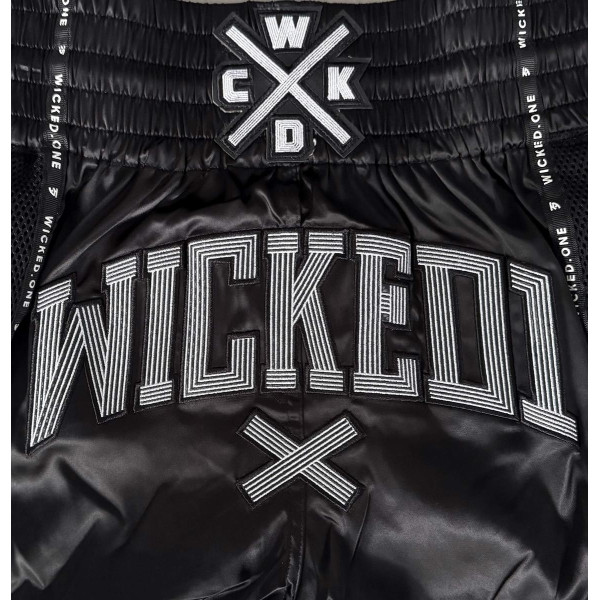Short de Muay Thai Wicked One | Noir | Cross-Line