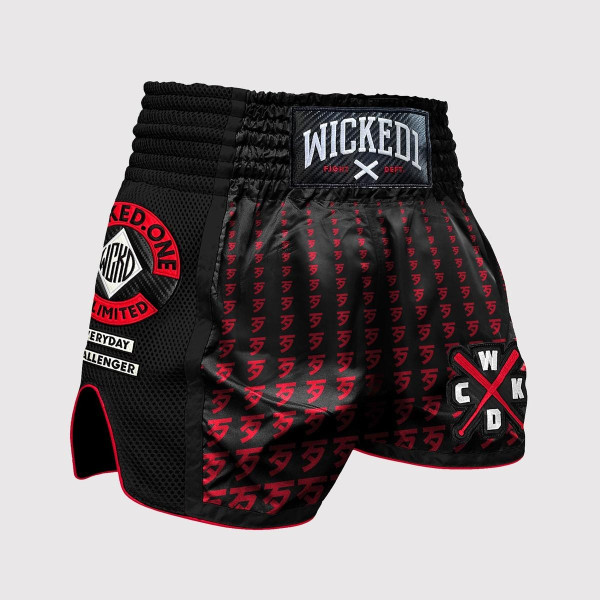 Short de Muay Thai Wicked One | Noir/Rouge | Infinit