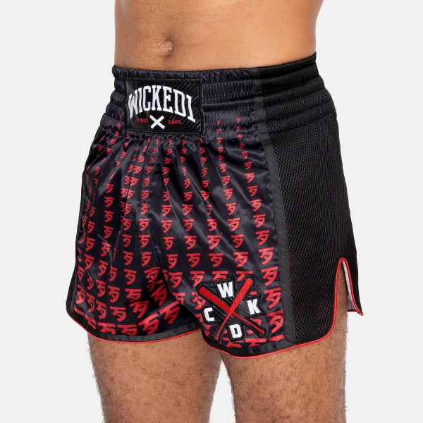 Short de Muay Thai Wicked One | Noir/Rouge | Infinit