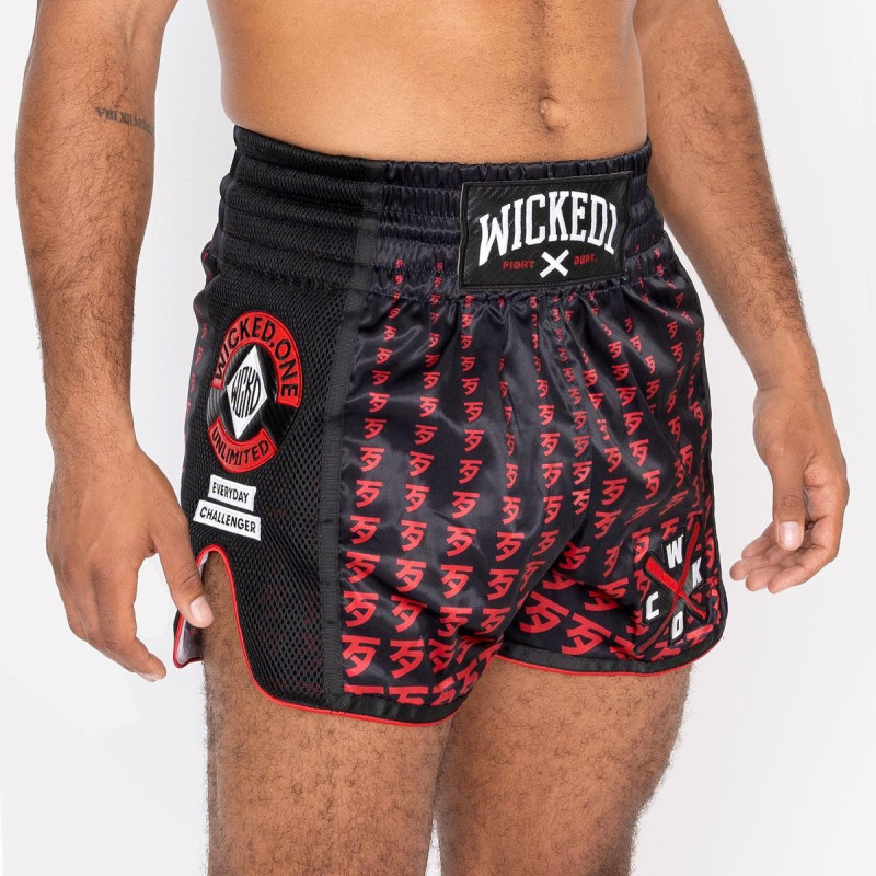 Short de Muay Thai Wicked One | Noir/Rouge | Infinit