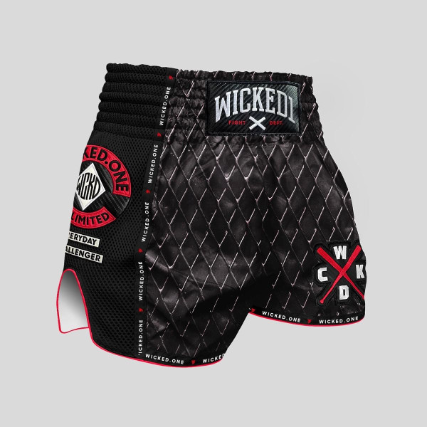 Short de Muay Thaï Wicked One | Noir | Cage