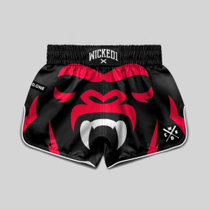 Short de Muay Thai Wicked One | Noir | Gorilla