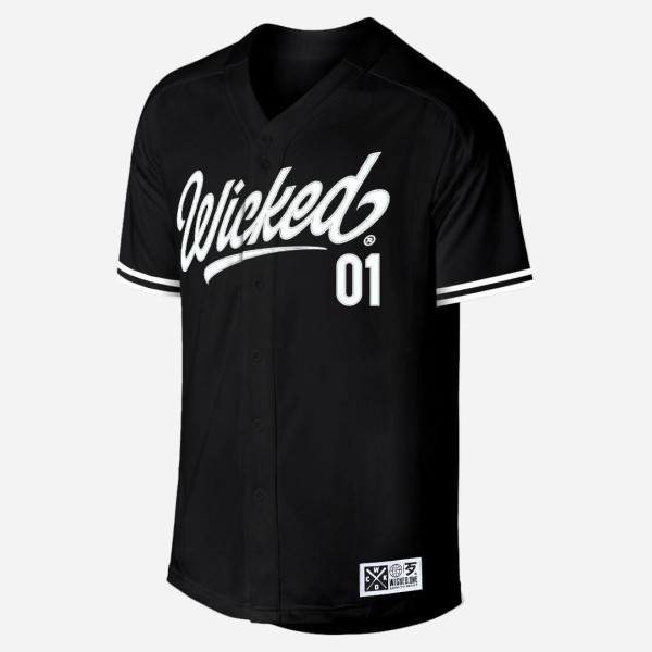 Chemise Baseball Wicked One | Noire | Rollin