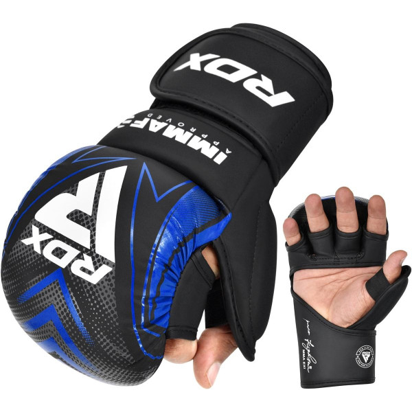 Gants de Grappling RDX Sports | Bleu | IMMAF-1 Shooter | IMMAF