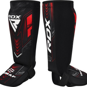 Protège-tibias RDX SPORTS | Rouge | IMMAF | FMMAF