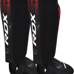 Protège-tibias RDX SPORTS | Rouge | IMMAF | FMMAF