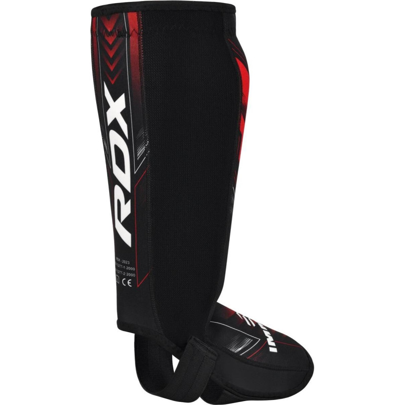 Protège-tibias RDX SPORTS | Rouge | IMMAF | FMMAF