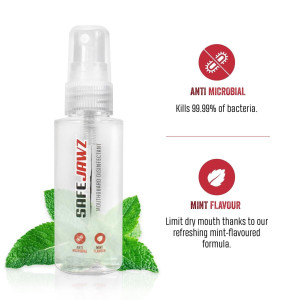 Spray Antimicrobien SAFEJAWZ | Transparent | Protection Protège-Dents