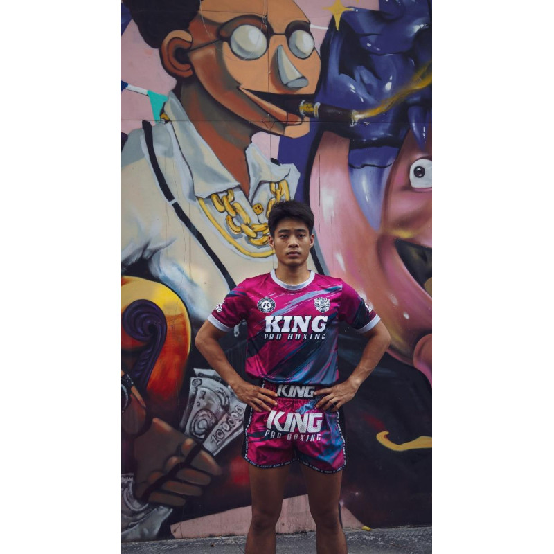 Short Muay Thaï King Pro Boxing | Pink/Black/Petrol | KPB Storm 3