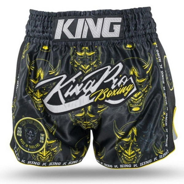 Short Muay Thai King Pro Boxing | Black/Yellow/White | KPB Devil