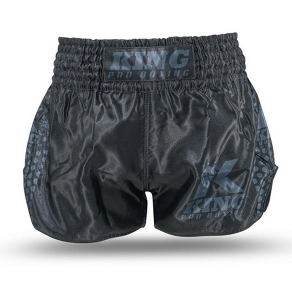 Short Muay Thai King Pro Boxing | Black/Grey | Hexagon Series Youth