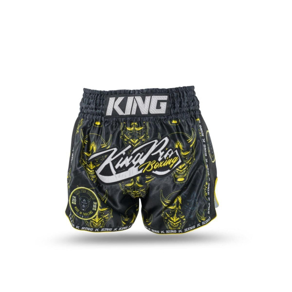 Short Muay Thai King Pro Boxing | Black/Yellow/White | KPB Devil
