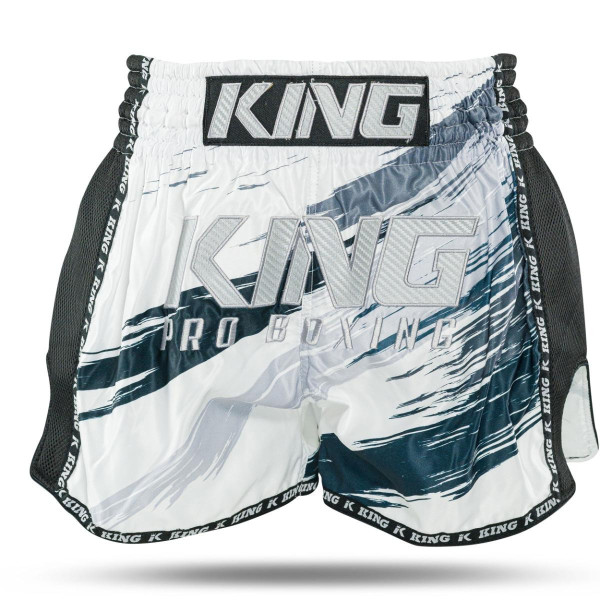 Short Muay Thai KING PRO BOXING | White/Black/Petrol | KPB SHORTS