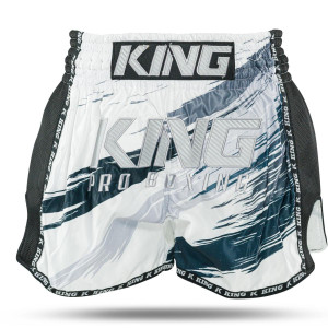 Short Muay Thai KING PRO BOXING | White/Black/Petrol | KPB SHORTS
