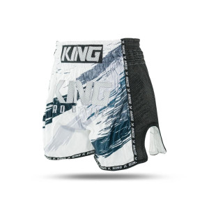 Short Muay Thai KING PRO BOXING | White/Black/Petrol | KPB SHORTS