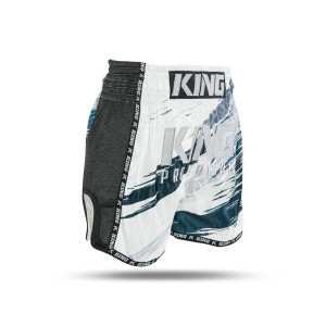 Short Muay Thai KING PRO BOXING | White/Black/Petrol | KPB SHORTS