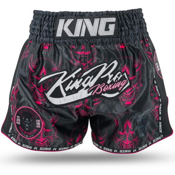 Short Muay Thai King Pro Boxing | Black/Pink/White | KPB Devil