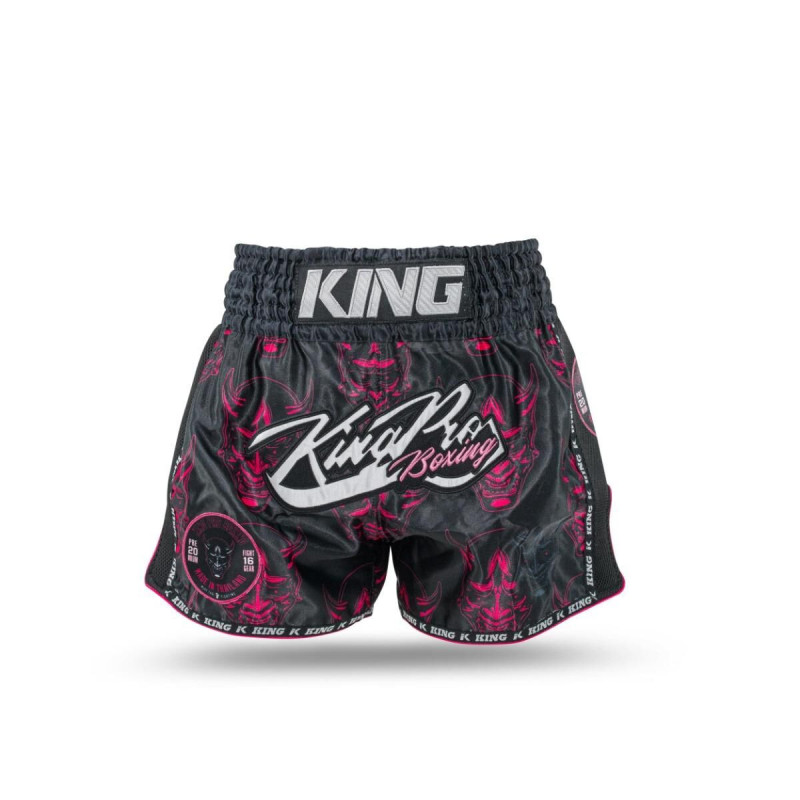 Short Muay Thai King Pro Boxing | Black/Pink/White | KPB Devil