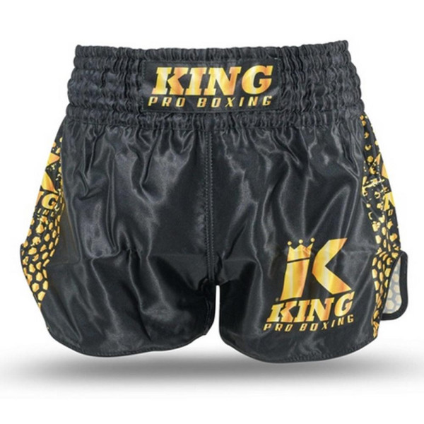 Short Muay Thai King Pro Boxing | Black/Gold | KPB YOUTH TRUNKS Hexagon