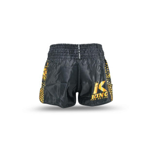 Short Muay Thai King Pro Boxing | Black/Gold | KPB YOUTH TRUNKS Hexagon