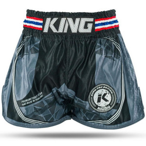 Short Muay Thai King Pro Boxing | Black/Grey/White | KPB