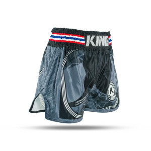 Short Muay Thai King Pro Boxing | Black/Grey/White | KPB