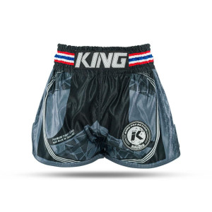 Short Muay Thai King Pro Boxing | Black/Grey/White | KPB