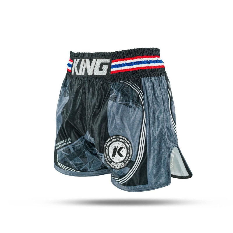 Short Muay Thai King Pro Boxing | Black/Grey/White | KPB