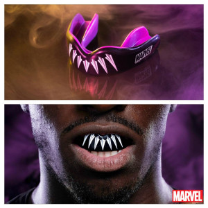 Protège-dents SAFEJAWZ | Noir/Gris/Blanc/Violet | Black Panther Marvel | Adulte