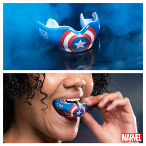 Protège-dents SAFEJAWZ | Bleu/Blanc/Rouge | Captain America Marvel Ortho