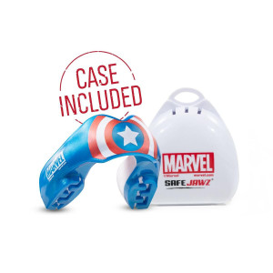 Protège-dents SAFEJAWZ | Bleu/Blanc/Rouge | Captain America Marvel Ortho