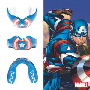 Protège-dents SAFEJAWZ | Bleu/Blanc/Rouge | Captain America Marvel Ortho
