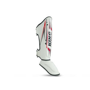 Protège-tibias King Pro Boxing | Blanc/Rouge/Noir | Spartan Series