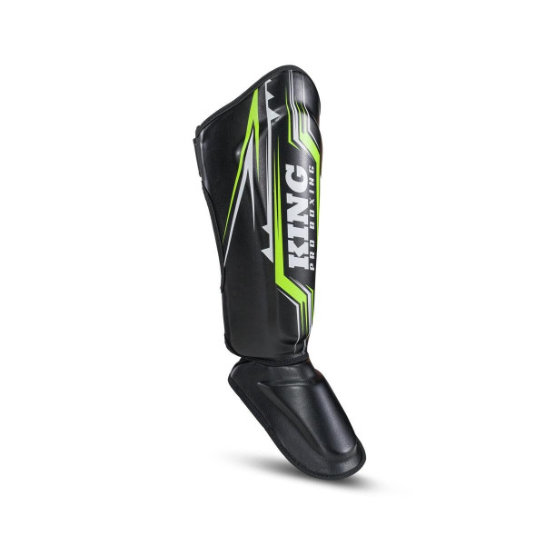 Protège-tibias King Pro Boxing | Noir/Vert/Gris | Spartan Series