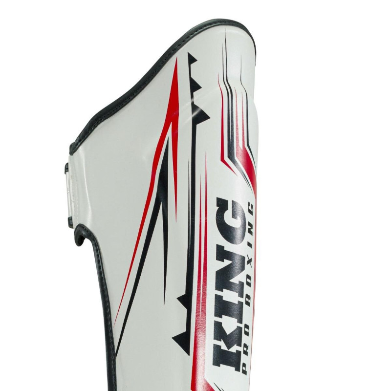 Protège-tibias King Pro Boxing | Blanc/Rouge/Noir | Spartan Series