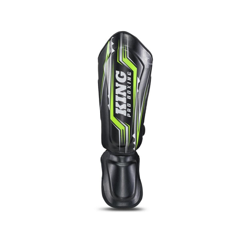 Protège-tibias King Pro Boxing | Noir/Vert/Gris | Spartan Series