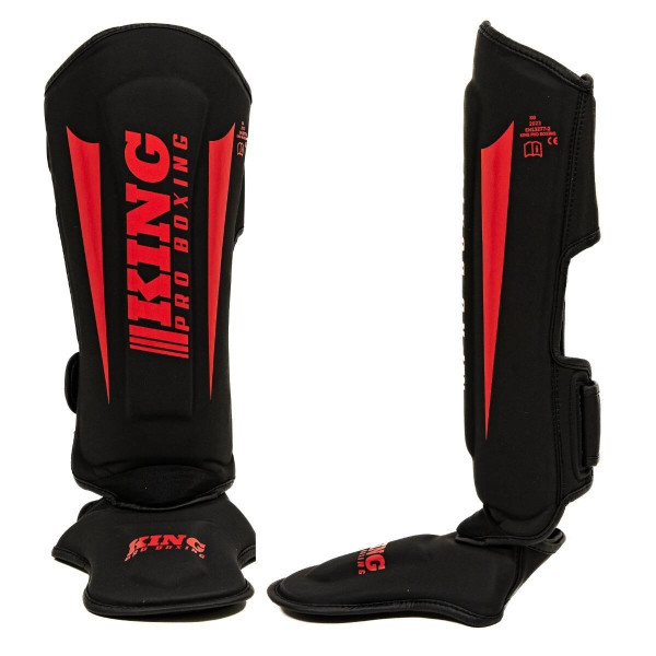 Protège-tibias King Pro Boxing | Noir/Rouge | REVO