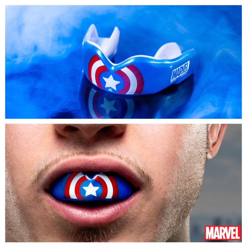 Protège-dents SAFEJAWZ | Bleu/Blanc/Rouge | Captain America Marvel